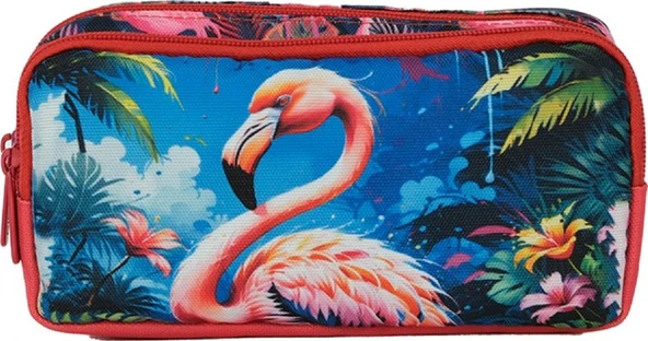 Pippa Kız Çocuk Üç Gözlü Kırmızı İlkokul Üçlü Okul Çanta Seti - Flamingo - PPSET5360 - Resim 4