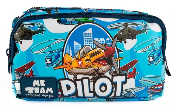 Me Team Uçak ve Pilot Baskılı İki Bölmeli Kalemlik - 25067 ürün görseli