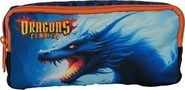 Pippa Erkek Çocuk ÜÇ Gözlü Lacivert Turuncu İlkokul Üçlü Okul Çanta Seti - Dragon/Ejderha - PPSET5280 - Resim 4