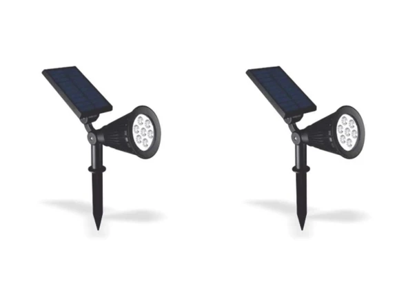 2 Adet 7 Watt Solar Güneş Enerjili Kazıklı Çim Armatür Amber RGB Ct-7310 D19 (2 adet)
