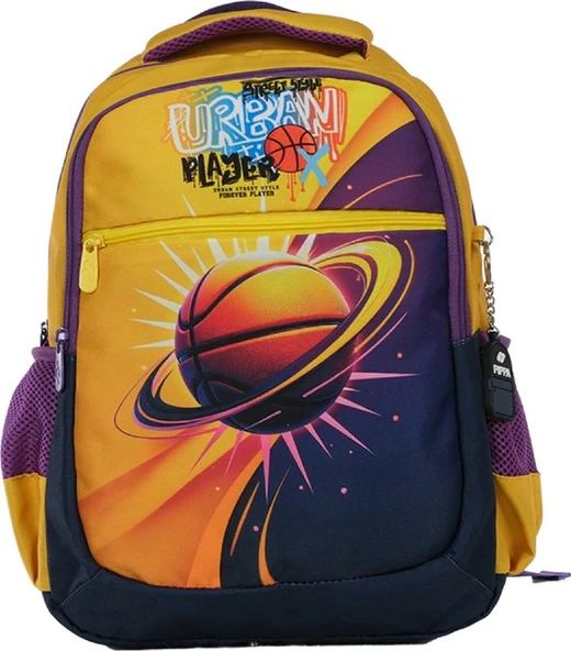 Pippa Erkek Çocuk Üç Gözlü Sarı/Siyah İlkokul Üçlü Okul Çanta Seti - Basketbol - PPSET5260 - Resim 2