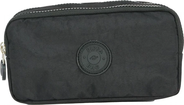 Pippa Yogi İki Gözlü Erkek Çocuk Siyah Krinkıl Kumaş Kalem Çantası/Kalemlik - KK975-4 ürün görseli