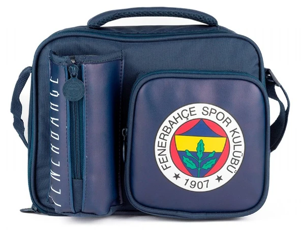 Fenerbahçe Arma Baskılı Erkek Çocuk Suni Deri Matara Cepli Beslenme Çantası - ME25762 ürün görseli