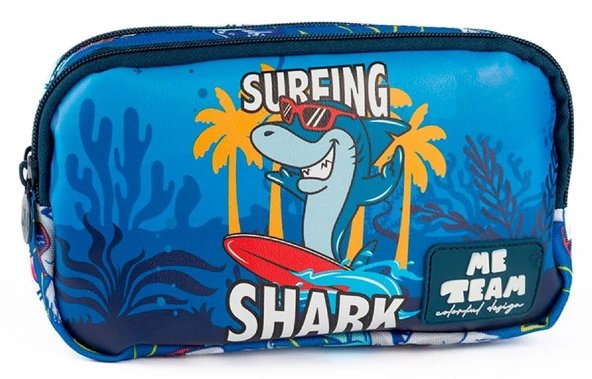 Me Team İki Bölmeli Shark/Köpekbalığı Baskılı Erkek Çocuk Kalem Çantası - 25188 ürün görseli