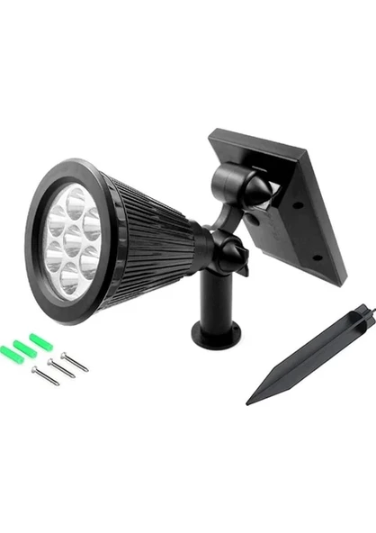 2 Adet 7 Watt Solar Güneş Enerjili Kazıklı Çim Armatür Amber RGB Ct-7310  D19  (2 adet) - 2