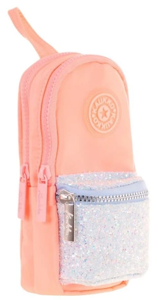 Kaukko Çanta Şekilli Kız Çocuk Üç Bölmeli Kalemlik - Somon - Taşlı - K2721 ürün görseli