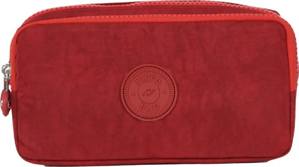 Pippa Yogi İki Gözlü Kız Çocuk Bordo Krinkıl Kumaş Kalem Çantası/Kalemlik - KK975-7 ürün görseli