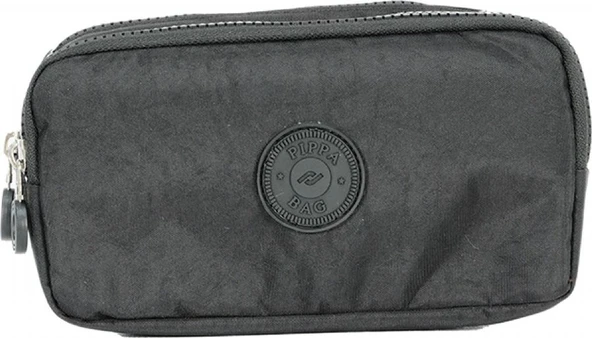 Pippa Yogi İki Gözlü Erkek Çocuk Koyu Gri Krinkıl Kumaş Kalem Çantası/Kalemlik - KK975-5 ürün görseli