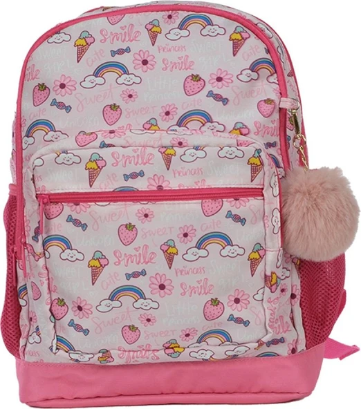 Pippa Kız Çocuk Üç Gözlü Pembe İlkokul Üçlü Okul Çanta Seti - Dondurma ve Gökkuşağı - PPSET5310 - Resim 2