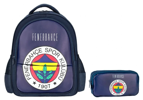 Fenerbahçe Erkek Çocuk Arma Baskılı Suni Deri Okul Çantası ve Kalemlik Seti (İkili Set) - SETME25760C ürün görseli 1