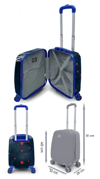 Coral High Erkek Çocuk Siyah Turuncu Basketbol Desenli Çocuk Valizi ve Seyahat/Spor Çantası Seti - Resim 2