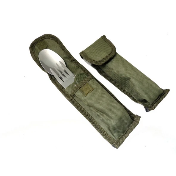 Kamp Çakısı Haki Çatal Kaşık Bıçak Ürün Kodu: SW-399 14 CM - Resim 3