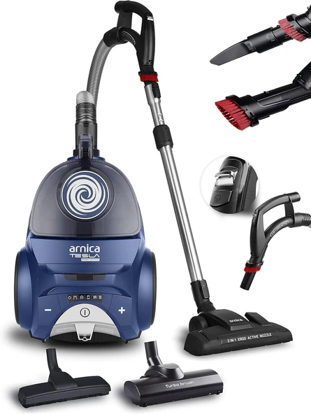 Arnica Tesla Ergo Active ET14341 750 W Toz Torbasız Elektrikli Süpürge Mavi - 1