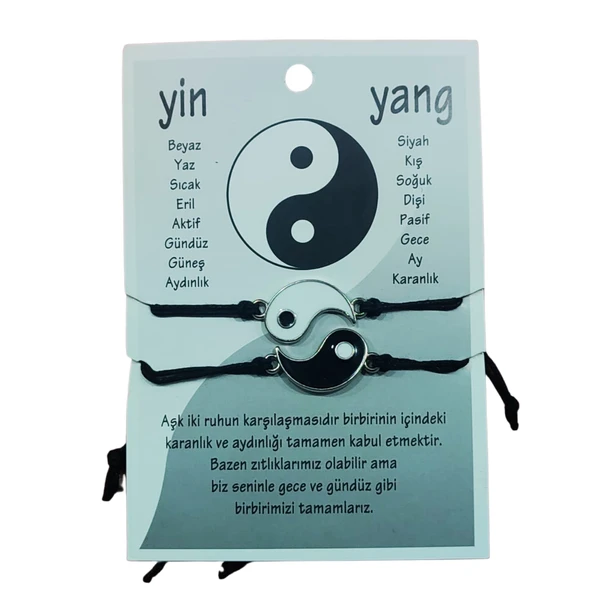 Ying Yang Bileklik Seti Çift Bilekliği Sevgili Bilekliği 2li Arkadaşlık Bilekliği - 1