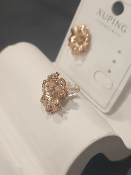 Xuping Rose Gold Zirkon Taşlı VIP Seri Kadın Çelik Küpe - 2