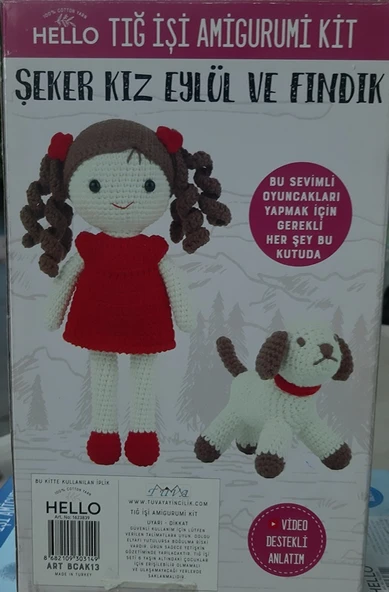 Hello Tığ İşi Amigurimi Kiti Şeker Kız Eylül ve Fındık - 1