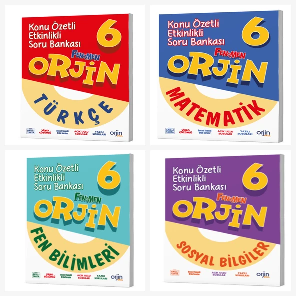 Orjin 6. Sınıf Türkçe & Matematik & Fen & Sosyal Soru Bankası