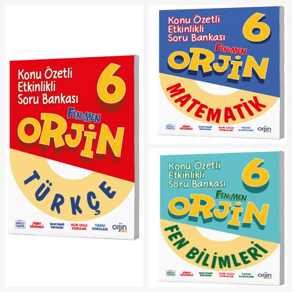 Orjin 6. Sınıf Türkçe & Matematik & Fen Soru Bankası ürün görseli 1