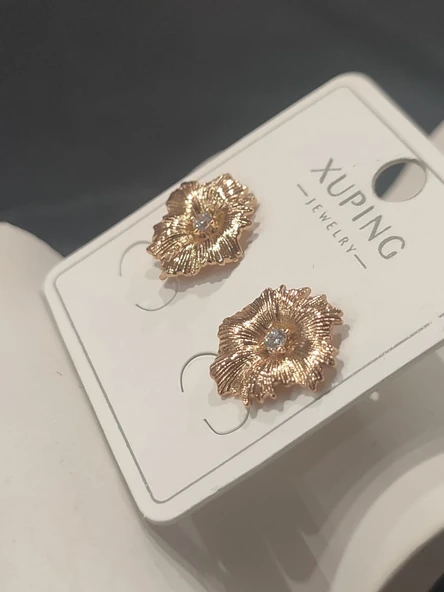 Xuping Rose Gold Zirkon Taşlı VIP Seri Kadın Çelik Küpe - 3