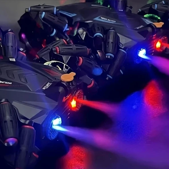 1:16  KIRMIZI Uzaktan Kumandalı Şarjlı Akrobat Araba Elle Algılayan Sürüş Arabası Sprey Duman Çıkaran  Oyuncak, Hareketl - 4