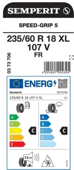 Semperit 235/60R18 107V XL FR SPEED-GRIP 5 2025 Üretim Kış Lastiği - Resim 2