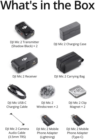 DJI Mic 2 (2 TX + 1 RX) Kablosuz Mikrofon Seti Kiti - 8