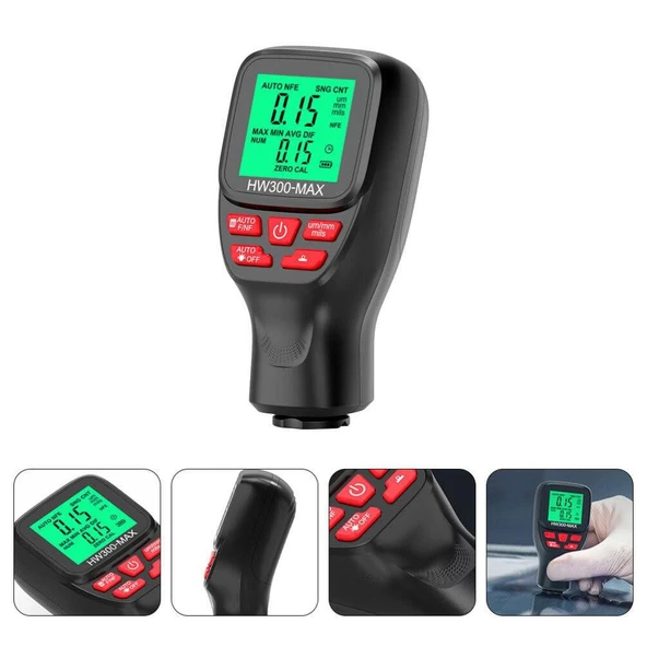 Valkyrie HW300-MAX Dijital Kaplama Kalınlığı Ölçer – 0-2000 µm, FE/NFE Otomatik Algılama, LCD Ekran - 3