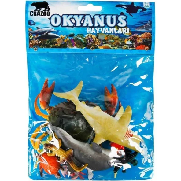 Okyanus Hayvanları Poşetli Hayvan Oyun Seti Orta Boy - Yengeç - 3