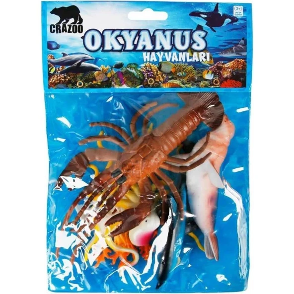 Okyanus Hayvanları Poşetli Hayvan Oyun Seti Orta Boy - Yengeç - 2