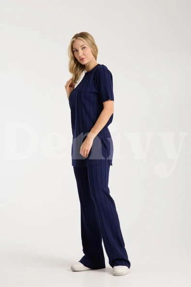 ÇİZGİLİ RELAX FİT İKİLİ TAKIM DNV-000019 - Resim 4