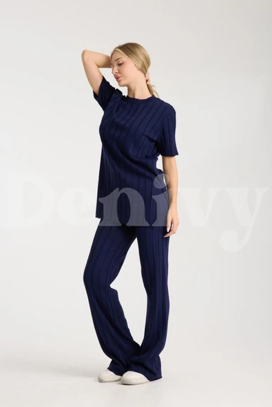 ÇİZGİLİ RELAX FİT İKİLİ TAKIM DNV-000019 - Resim 3