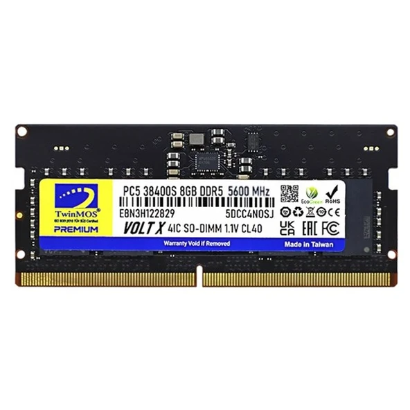 TWINMOS 8GB DDR5 5600MHZ NOTEBOOK RAM VALUE TMD58GB5600S46 ürün görseli