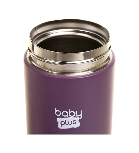 Baby Plus Paslanmaz Çelik Bebek Mama Saklama Termosu 350 Ml Byp-sh4060b Mor BYP-SH4060B_Mor - 3