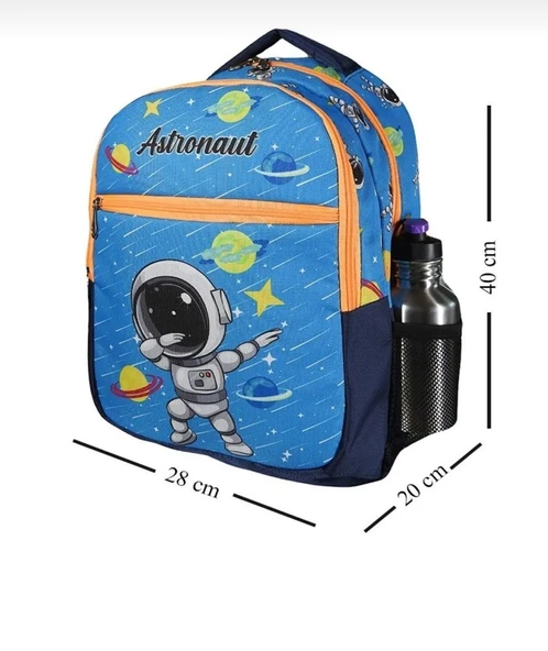 Okul Çantası 2'li Set Astronot Desenli Yüksek Kaliteli Okul Çantası - 2