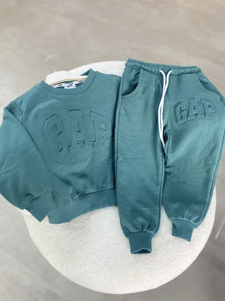 Baskılı Çocuk Eşofman Takımı – Yeşil - 2