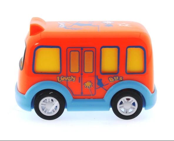 Çek Bırak Mini Sevimli Turuncu Otobüs - 2