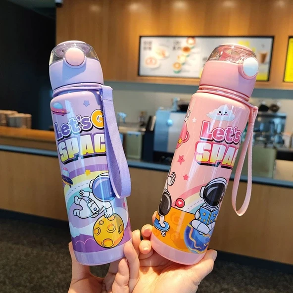 Astronot 700ML Su Matarası Su Şişesi Suluk Bpa Içermez Suluk (sticker Hediyeli) - 7