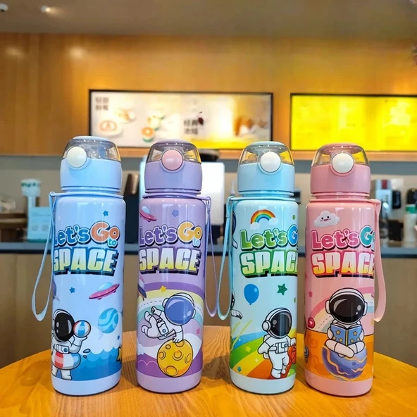 Astronot 700ML Su Matarası Su Şişesi Suluk Bpa Içermez Suluk (sticker Hediyeli) - 4