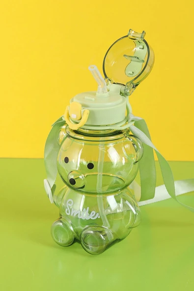 Smile Ayıcık 800ML Su Matarası Su Şişesi Suluk Bpa Içermez Suluk (sticker Hediyeli) - 5
