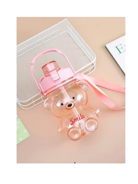Smile Ayıcık 800ML Su Matarası Su Şişesi Suluk Bpa Içermez Suluk (sticker Hediyeli) - 7