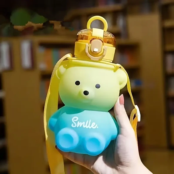 Smile Ayıcık 800ML Su Matarası Su Şişesi Suluk Bpa Içermez Suluk (sticker Hediyeli) - 3