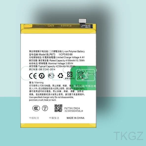 Tkgz - OPPO A5S - BLP-673 - Batarya Pil Orijinal Sıfır ürün görseli 1