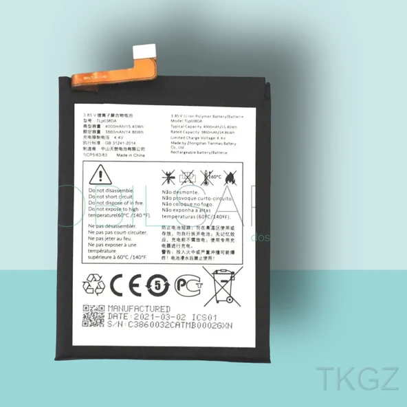 Tkgz - TCL 20E - TLP-038D7 - Batarya Pil Orijinal Sıfır ürün görseli 1