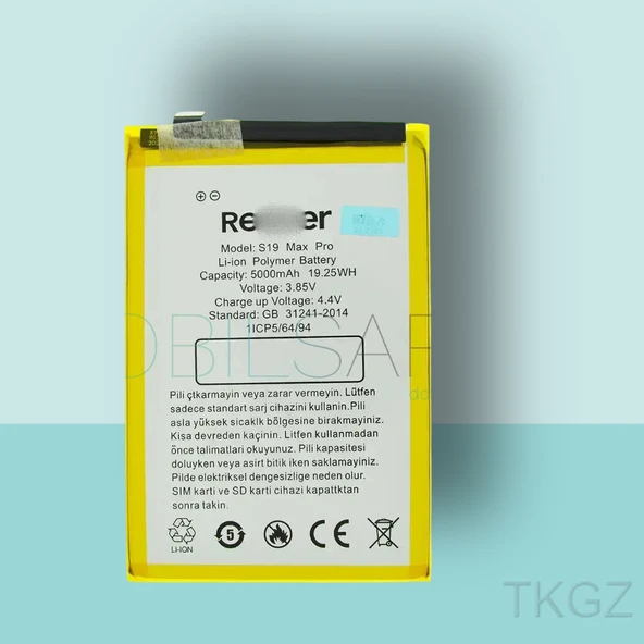 Tkgz - REEDER S19 MAX PRO Batarya Pil Orijinal Sıfır ürün görseli 1