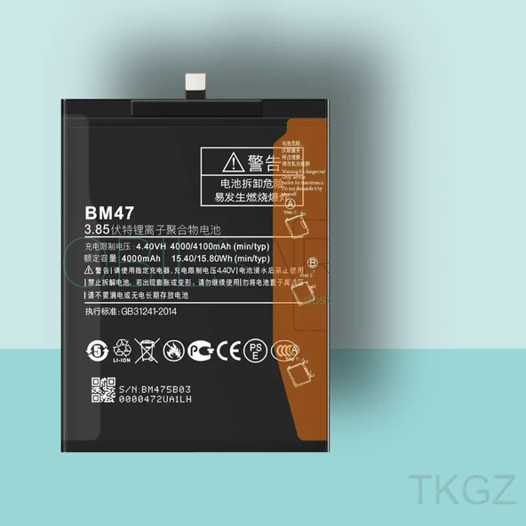 Tkgz - Xiaomi REDMİ 4X - BM47 - Batarya Pil Orijinal Sıfır ürün görseli 1