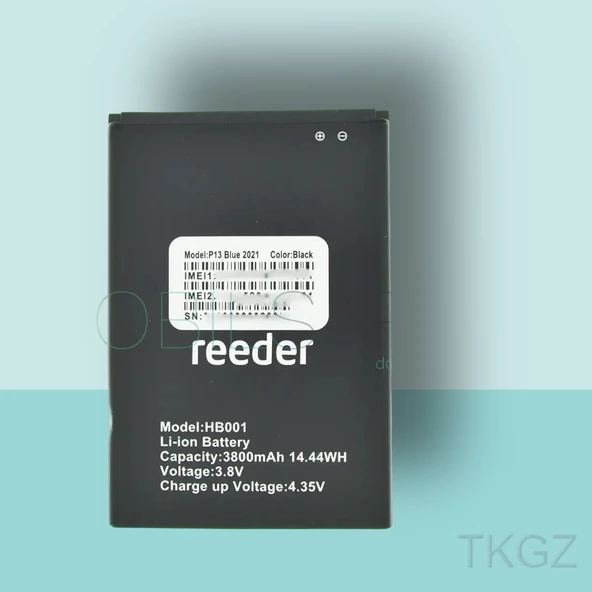 Tkgz - REEDER P13 BLUE MAX PRO 2021 Batarya Pil Orijinal Sıfır ürün görseli 1