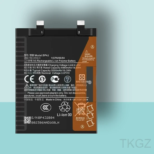 Tkgz - Xiaomi REDMİ NOTE 12 PRO PLUS 5G - BP4J - Batarya Pil Orijinal Sıfır ürün görseli 1