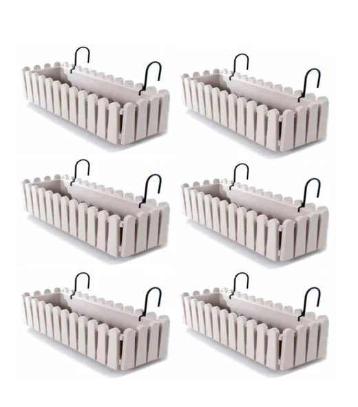 Omnipazar SO-İB03 Askılı Balkon Saksı Takımı 14 lt Kirli Beyaz 6 Adet ürün görseli