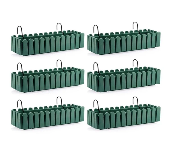 Omnipazar SO-İB03 Askılı Balkon Saksı Takım 14 lt Yeşil 6 Adet ürün görseli