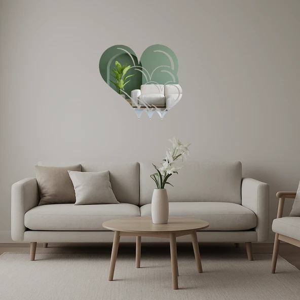 Aşk Temalı Dekoratif İç Mekan Aynalı Tablo